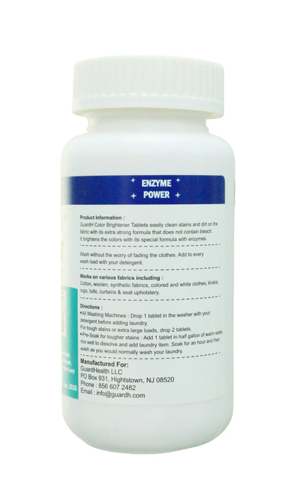 Color Brightener, Stain Remover Tablets, Laundry Usage, Removes Tough Stains, Safe for Clothes.
