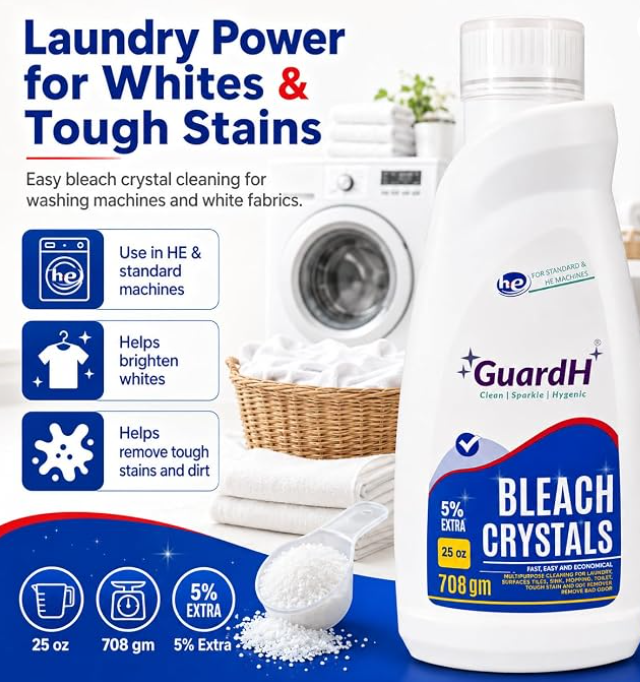 GuardH Bleach Crystals Granules - Multi-Purpose Household Cleaner (25 oz)