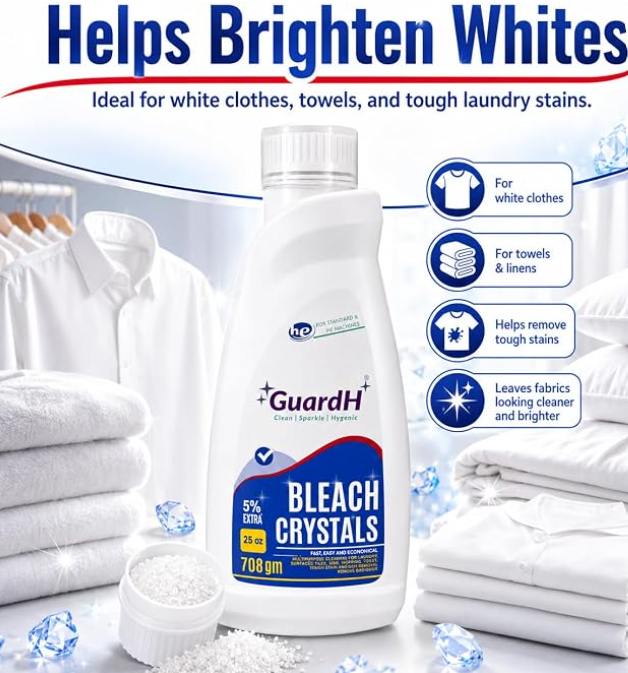 GuardH Bleach Crystals Granules - Multi-Purpose Household Cleaner (25 oz)